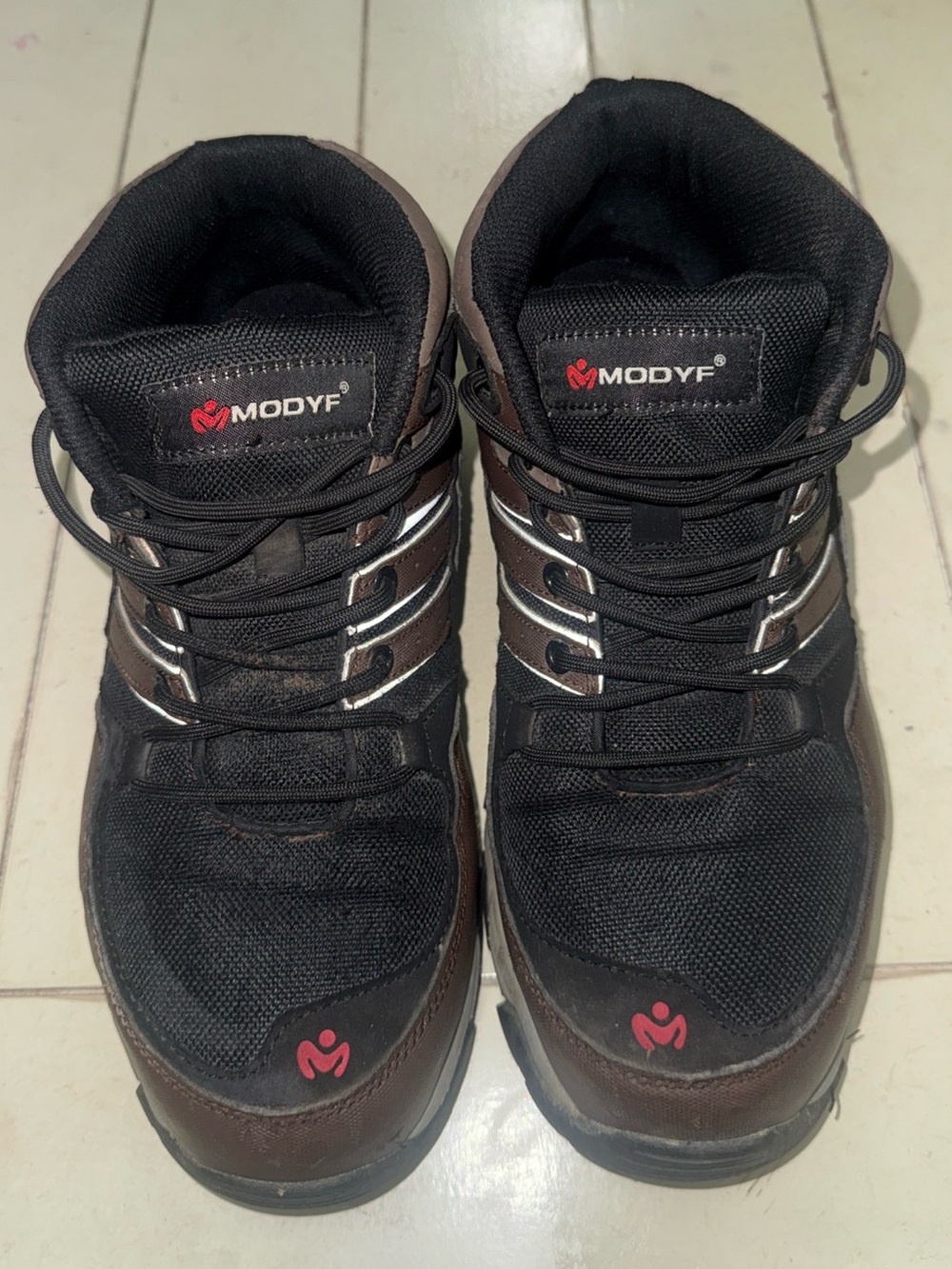 Modyf Mens Black Steel Toe Reflective Midiun  Top Size 9 Work Safety Shoes